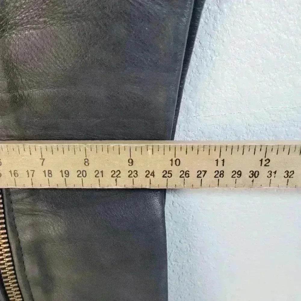 Motorcycle Chaps California Creations Black Leather Biker Sz Med Made In USA - Picture 7 of 8